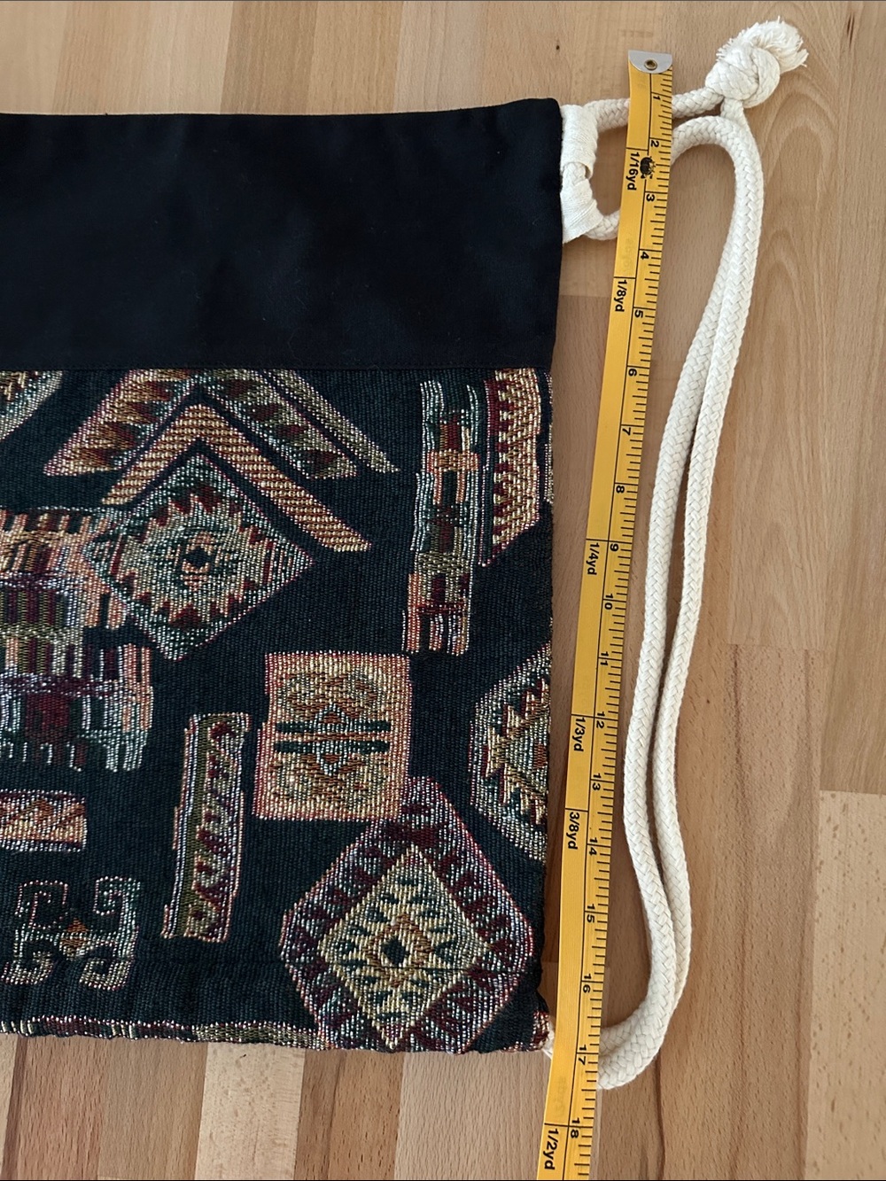 NWOT Fabric Drawstring Backpack - Picture 6 of 6